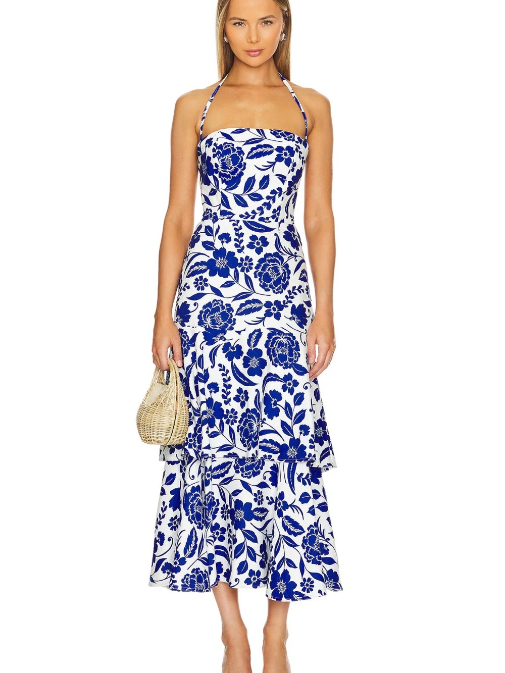 NWOT MILLY - Flowers of Spain Blue Floral Maxi Dress